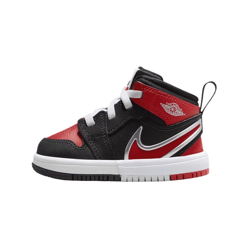 Jordan 1 Mid RM EasyOn Baby/Toddler Shoes, Black/White/University Red, 5
